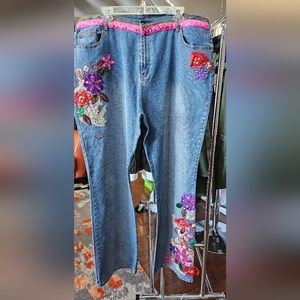DG2 by Diane Gillman Embroidered Jeans Size 20W T